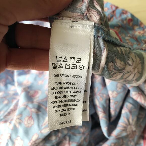 Lucky Brand Dress Womens Plus 1X Blue Maxi Floral Western Peasant Cottage Flowy - Picture 10 of 10